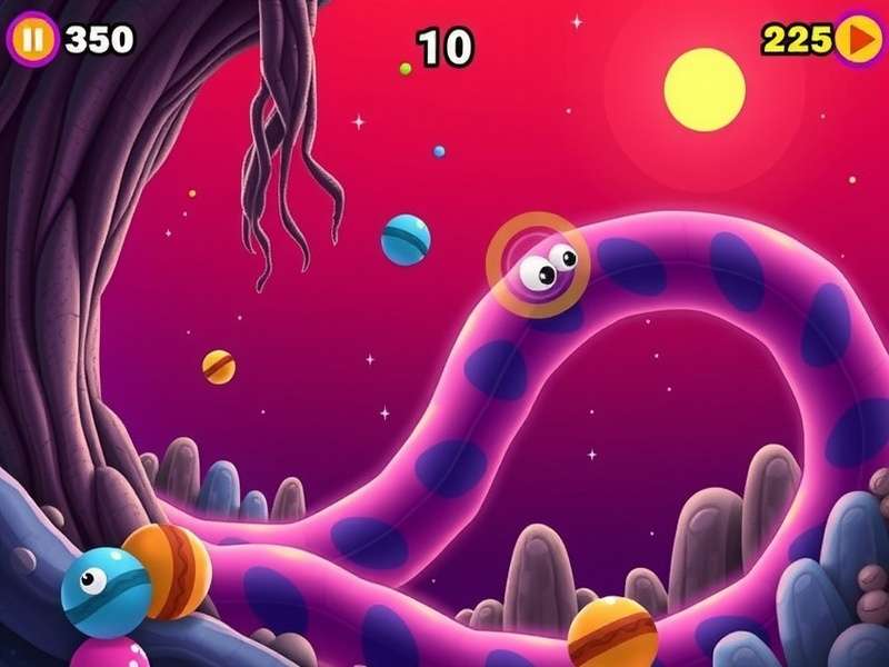 Slither io फुल स्क्रीन गेमप्ले दिखाता स्क्रीनशॉट