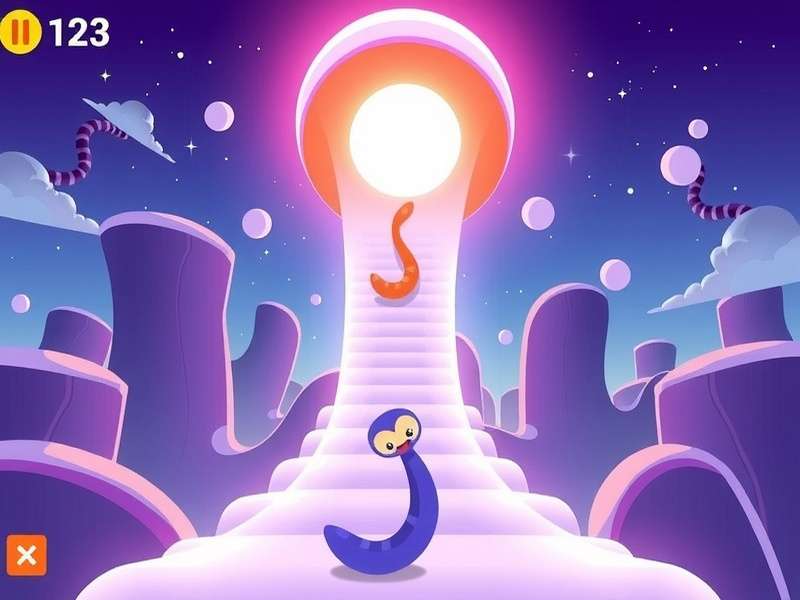 Slither Io gameplay screenshot showing colorful snakes