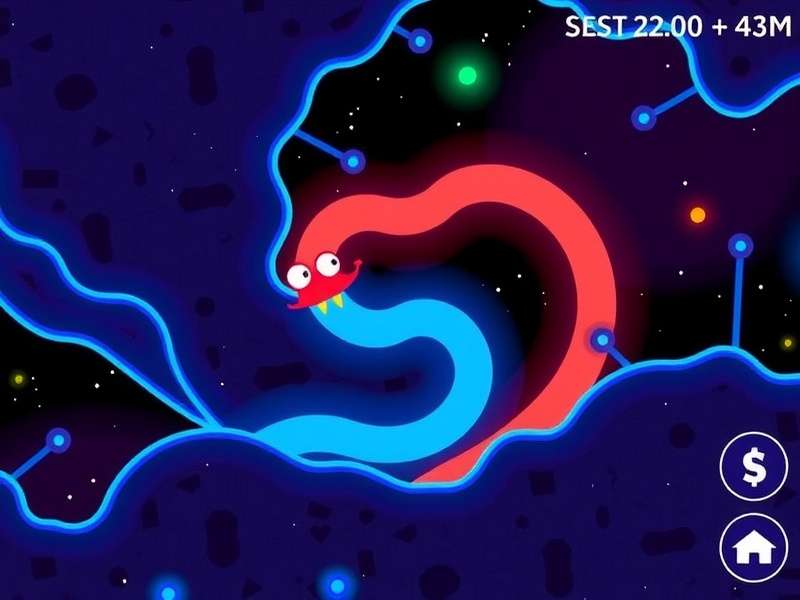 Slither Io gameplay screenshot showing competitive multiplayer action with colorful snakes