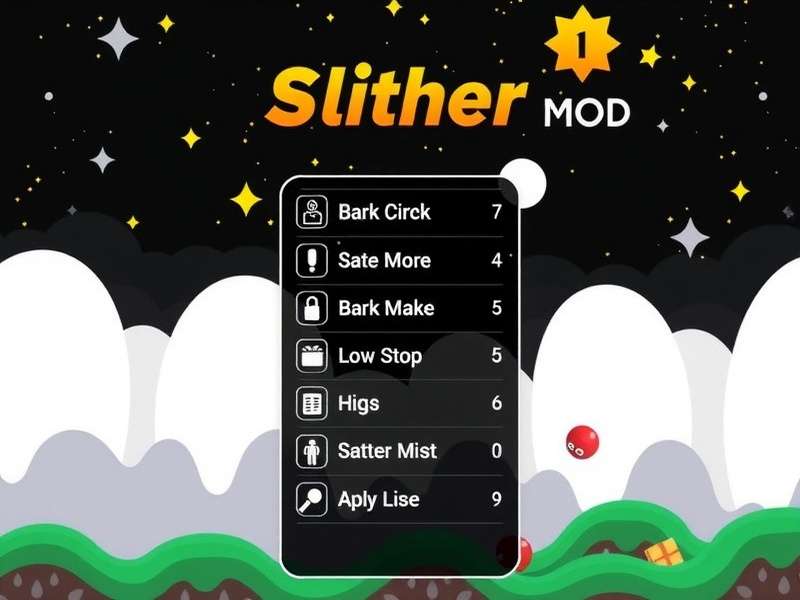 Slither Io gameplay on PC with mod menu interface