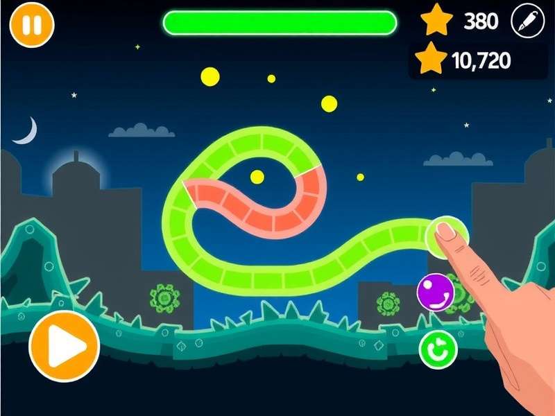 Slither Io Offline Apk gameplay on mobile phone showing a glowing snake in dark arena
